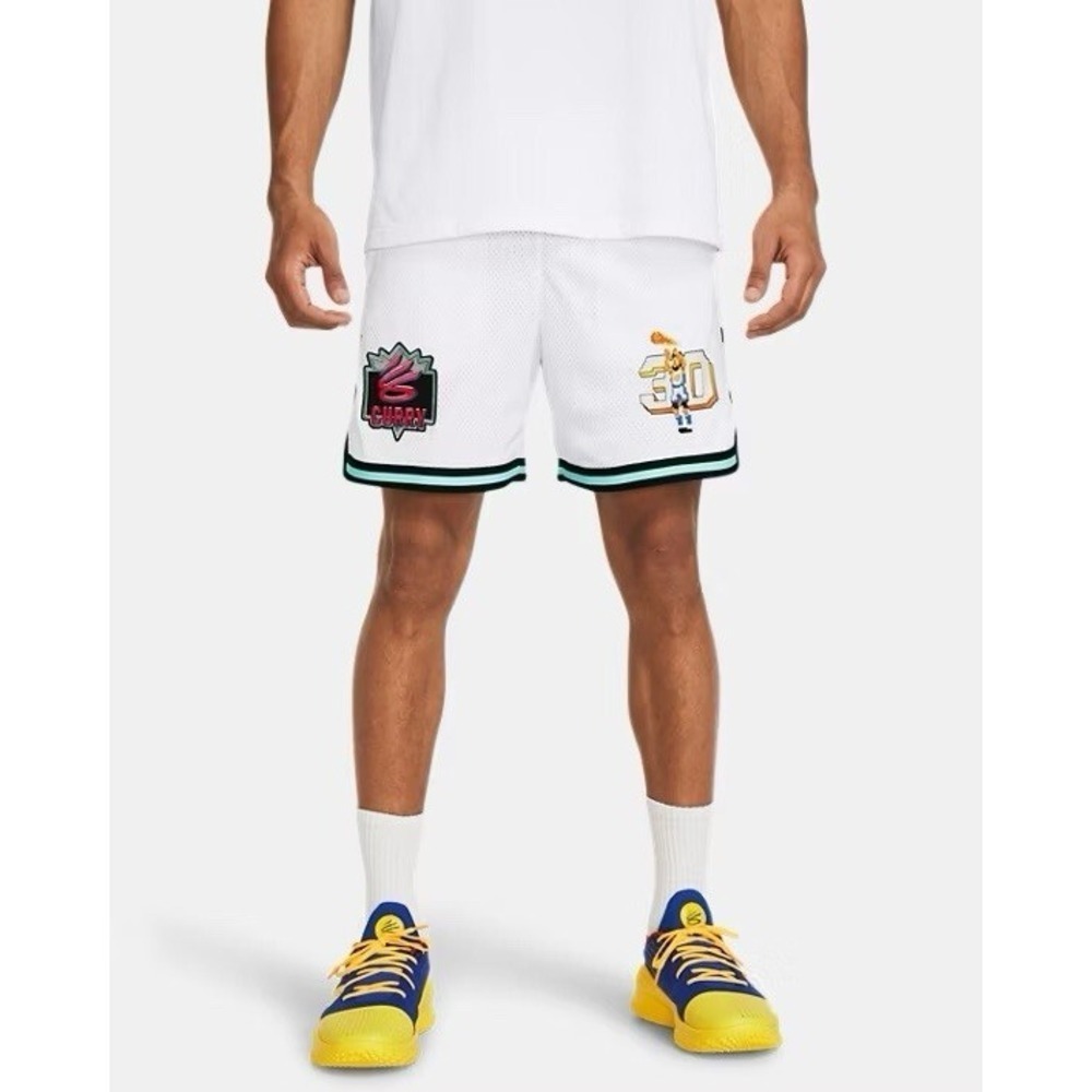 UNDER ARMOUR x Steph Curry NBA Jam Basketball Shorts White Mens Sz 2XL *NEW* $90